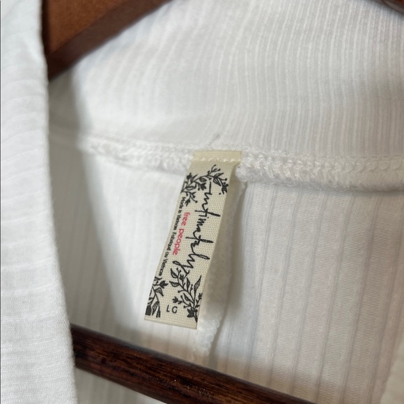 Intimately Free People Ribbed Mock Neck Long Sleeve Top White Size Large - Picture 3 of 5